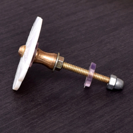 Beautiful White Flower Knob Made of Mother of Pearl